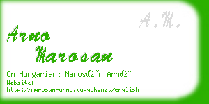 arno marosan business card